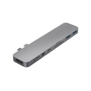 GN28D-SILVER HyperDrive Pro 8-in-2 Hub - docking station - USB-C x 2 - HDMI, Mini DP