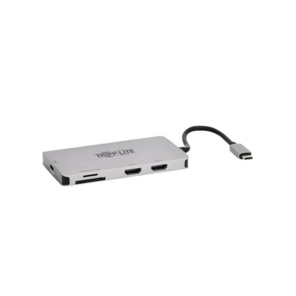 U442-DOCK8-GG Tripp Lite USB-C Dock, Dual Display - 4K 60 Hz HDMI, USB 3.2 Gen 1, USB-A Hub