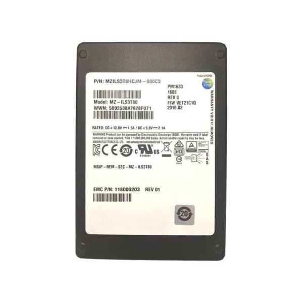 MZ-ILS3T80 Samsung PM1633A 3.84TB TLC SAS SSD