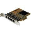 ST1000SPEX43 StarTech.com 4-Port PCIe Ethernet Card - RJ45 - Realtek RTL8111H