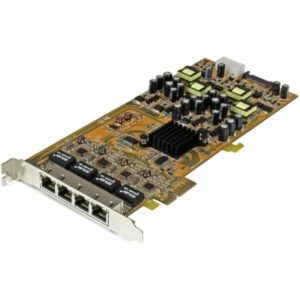 ST4000PEXPSE StarTech.com 4-Port Gigabit PoE PCIe Network Card - Up to 25W Per Port - TAA Compliant
