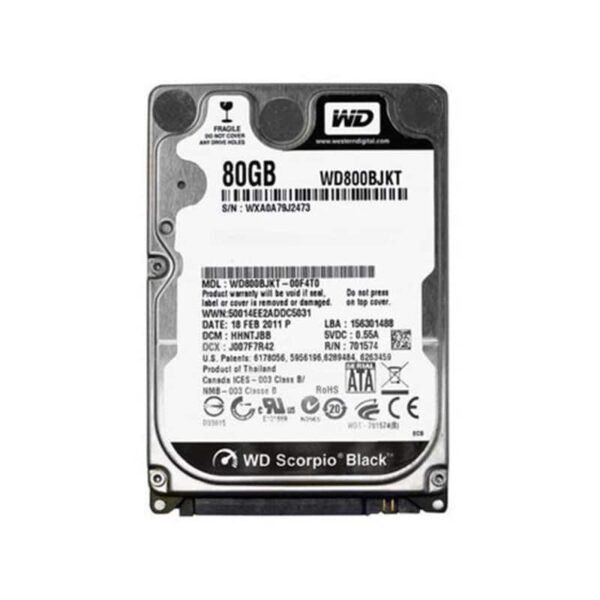 WD800BJKT Western Digital Scorpio Black 80GB SATA-II Hard Drive